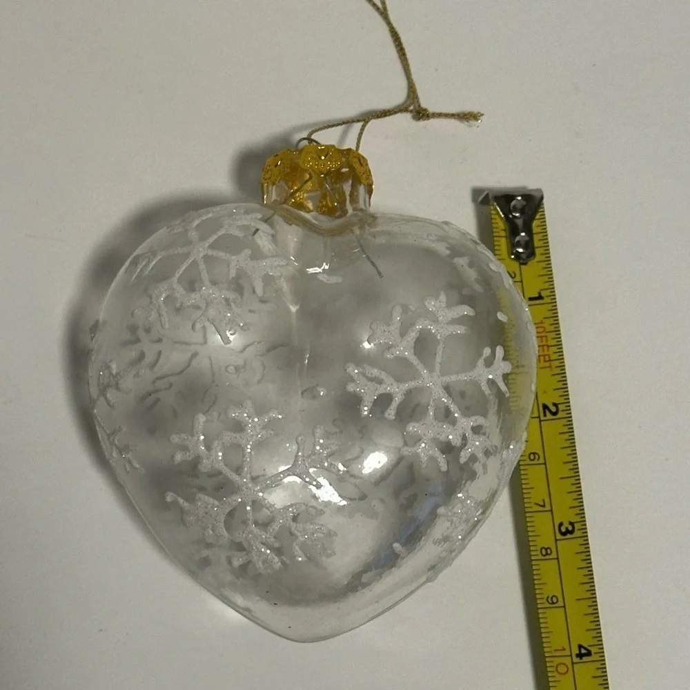 Vintage Glass Ornaments with Snowflake Design